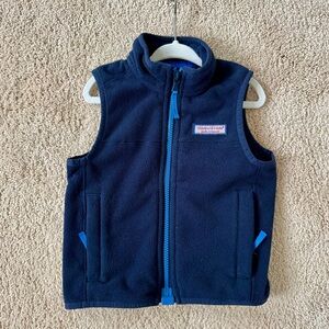 Vineyard Vines Kids Dark Blue Harbor Fleece Vest